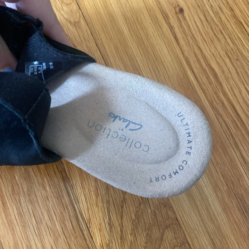 Clarks Women’s Black Wedge Sandals Size 8 - Picture 6 of 9